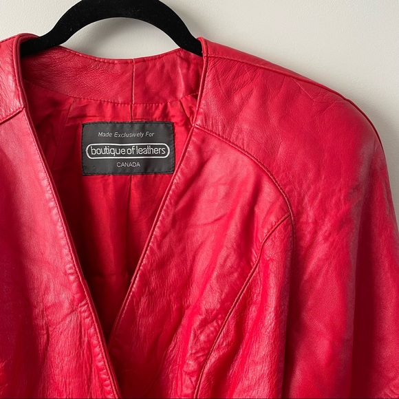 Vintage Boutique Of Leathers Red Jacket Womens Medium - Picture 4 of 7